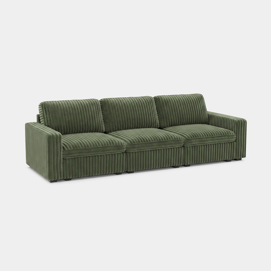 Olivewood-Green-/-Corduroy-3-Seat-Sofa