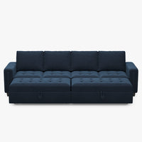 Dark-Blue-/-Velvet-4-Seat-Double-Pullout-Sofa