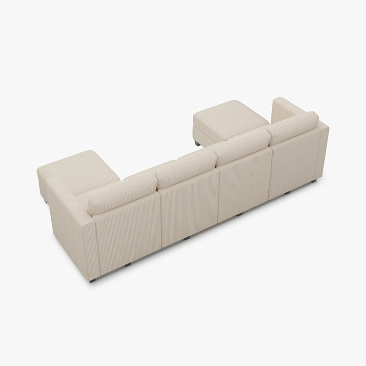 Belffin 6 Seats + 6 Sides Modular Corduroy Sofa with Storage Seat