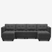 Shadow-Grey-/-Weave-6-Seat-U-Shaped-Open-Sectional