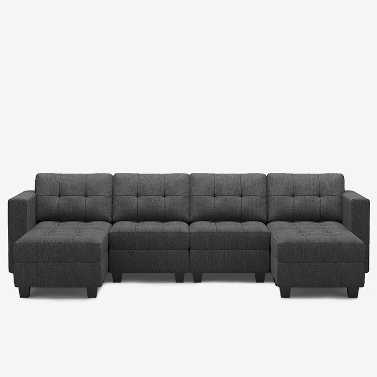 Shadow-Grey-/-Weave-6-Seat-U-Shaped-Open-Sectional
