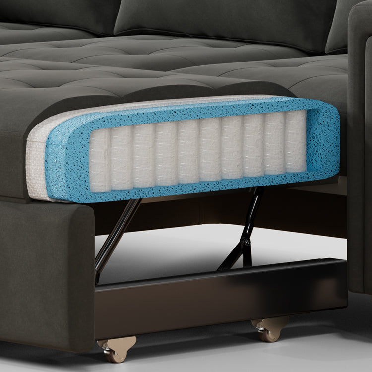 Belffin 4 Seats Modular Velvet Tufted Pull-out Sofa