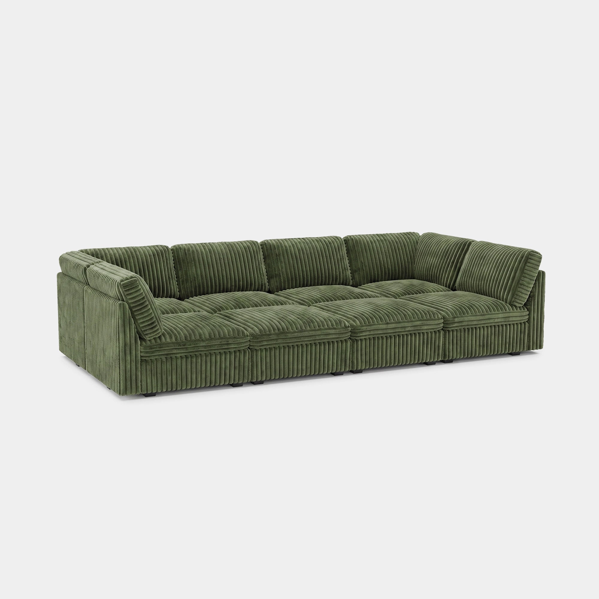 Olivewood-Green-/-Corduroy-8-Seat-Pit-Sectional