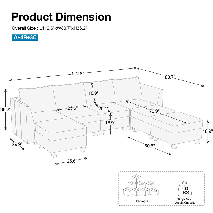 7-Seat-U-Shaped-Open-Sectional-dimension
