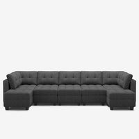 Shadow-Grey-/-Weave-12-Seat-Open-U-Shaped-Sectional