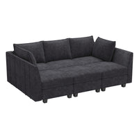 Graphite-Grey-/-Chenille-6-Seat-Pit-Sectional