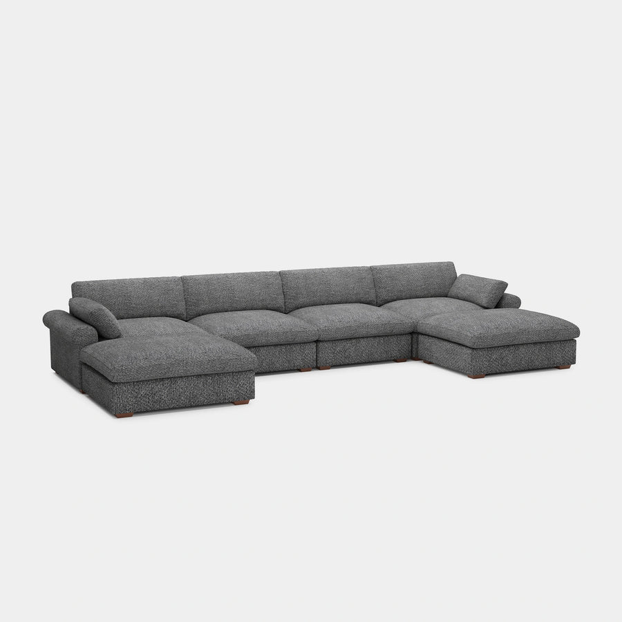 Silver-Grey-/-Chenille-6-Seat-U-Shaped-Sectional