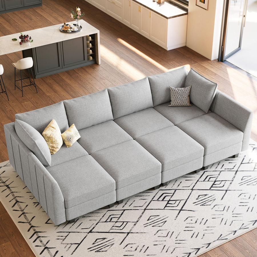 Cloud-Grey-/-Chenille-8-Seat-Pit-Sectional