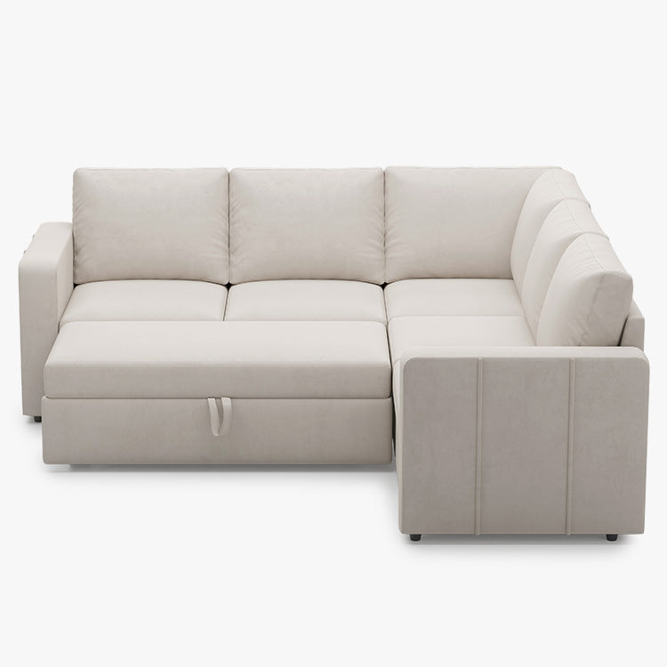 Belffin 5 Seats Modular Velvet Pull-out Sleeper Sofa