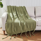 Belffin Botanical Knit Sage Blanket