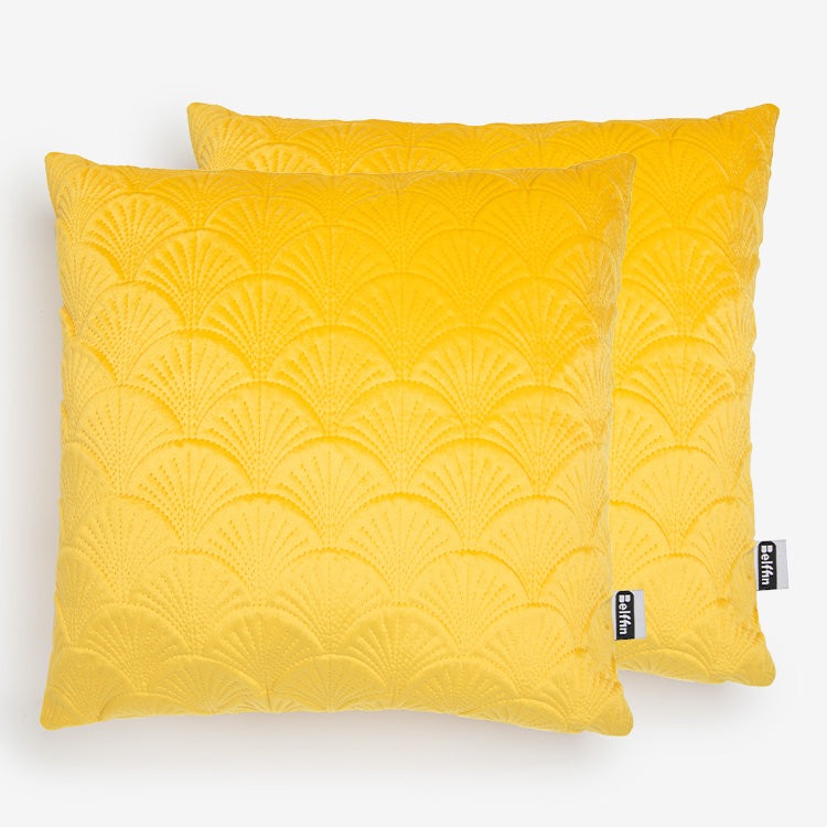 Chenille Yellow Throw Pillows