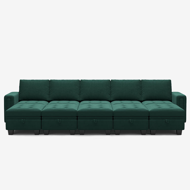 Myrtle-Green-/-Velvet-10-Seat-Open-Pit-Sectional