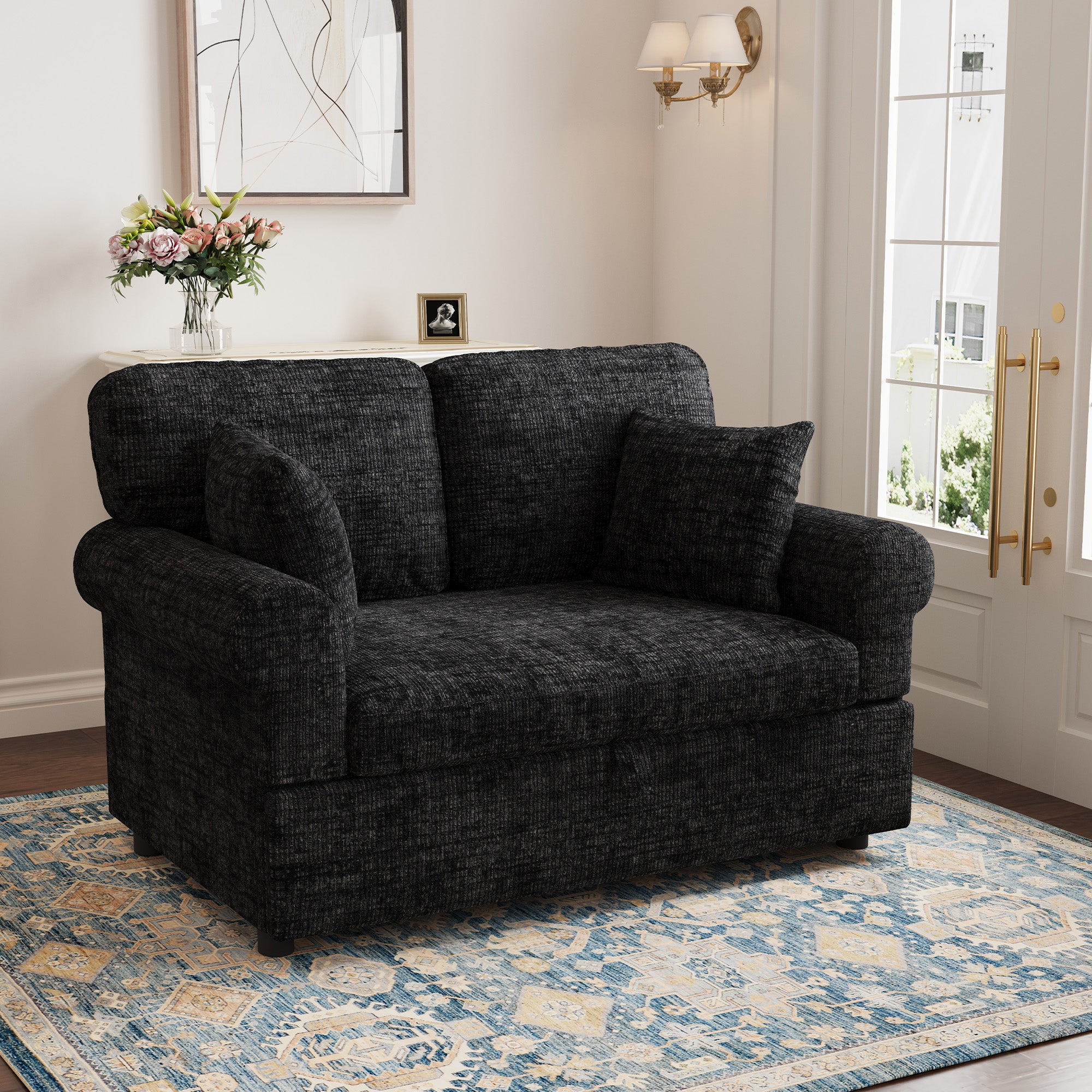 Chenille-round-arm-Graphite-Grey