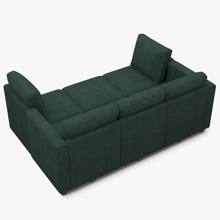 Belffin 6 Seats + 7 Sides Modular Corduroy Sleeper Sofa with Storage Seat