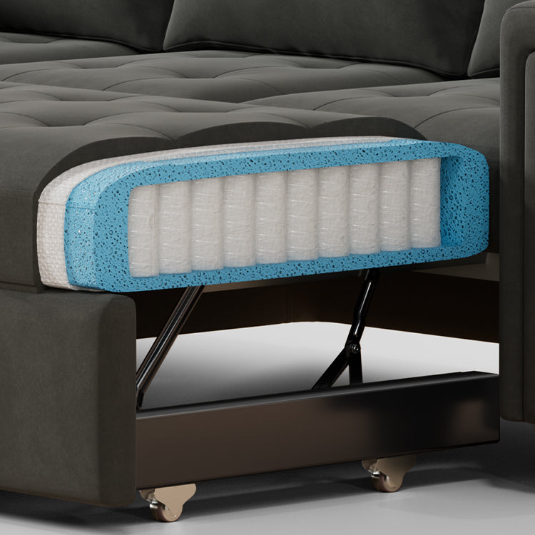 Belffin 8 Seats Modular Velvet Tufted Pull-out Sleeper Sofa