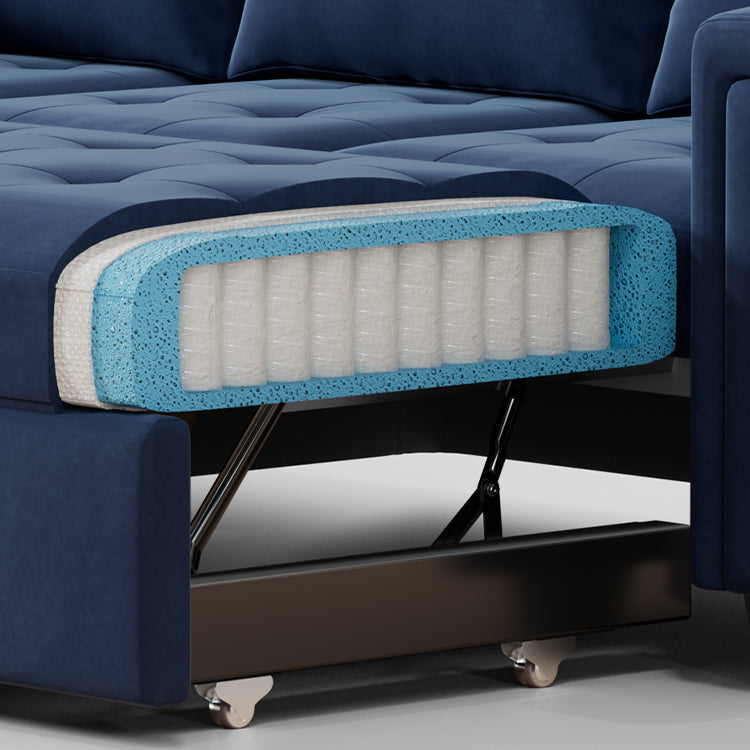 Belffin 8 Seats Modular Velvet Tufted Pull-out Sleeper Sofa