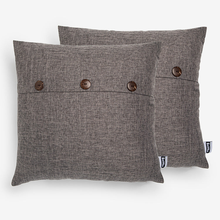 🎁 Belffin Button Vintage Linen Throw Pillow - Set of 2 (100% off)