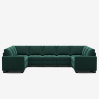 Myrtle-Green-/-Velvet-9-Seat-U-Shaped-Sectional