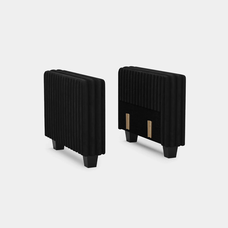 Piano-Black-/-Faux-Rabbit-Fur-Corduroy-Module-Pair-of-Arms