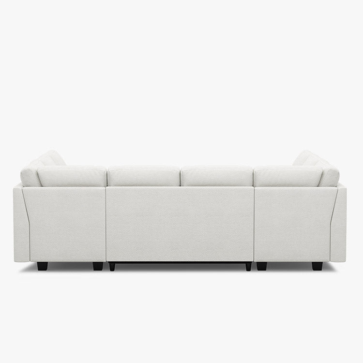 Belffin Modular 8 Seater Modular Chenille Pull-out Sofa with Storage Seats