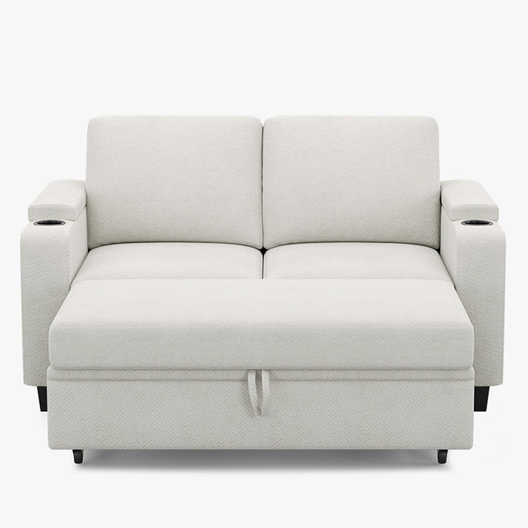 Belffin Modular 2 Seater Modular Chenille Pull-out Loveseat Sofa with Storage Seats