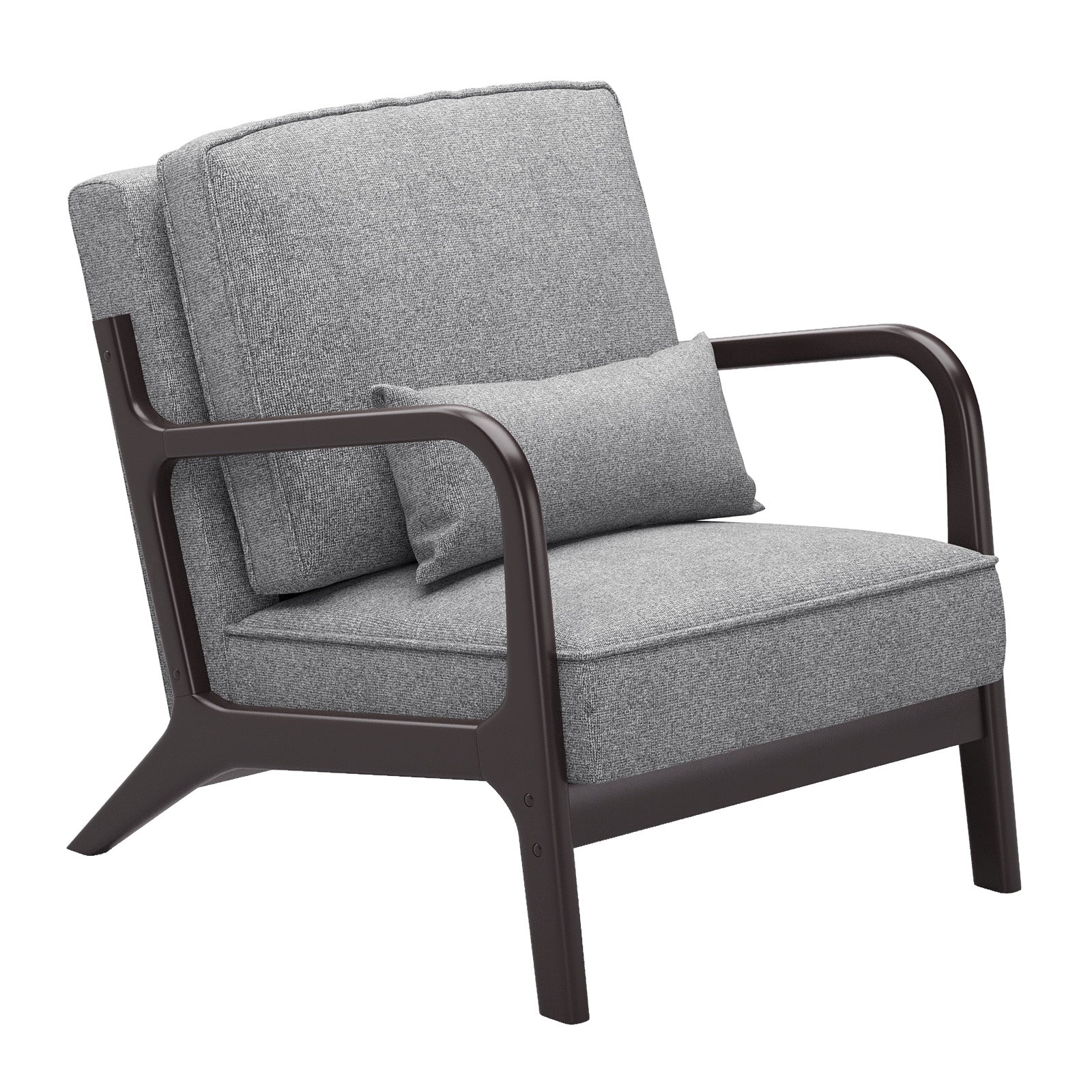 Belffin Mid-Century Accent Linen Chair with Soft Cushion