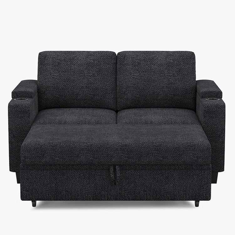 Belffin Modular 2 Seater Modular Chenille Pull-out Loveseat Sofa with Storage Seats