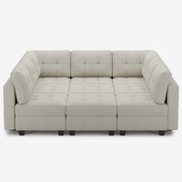 Cosmic-Latte-/-Velvet-9-Seat-Pit-Sectional