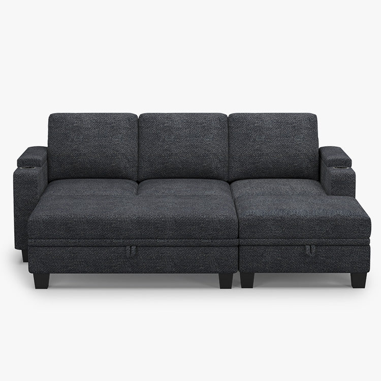 Graphite-Grey-/-Chenille-5-Seat-Pit-Sectional