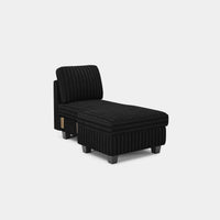 Piano-Black-/-Faux-Rabbit-Fur-Corduroy-Module-Armless-Left-Chaise