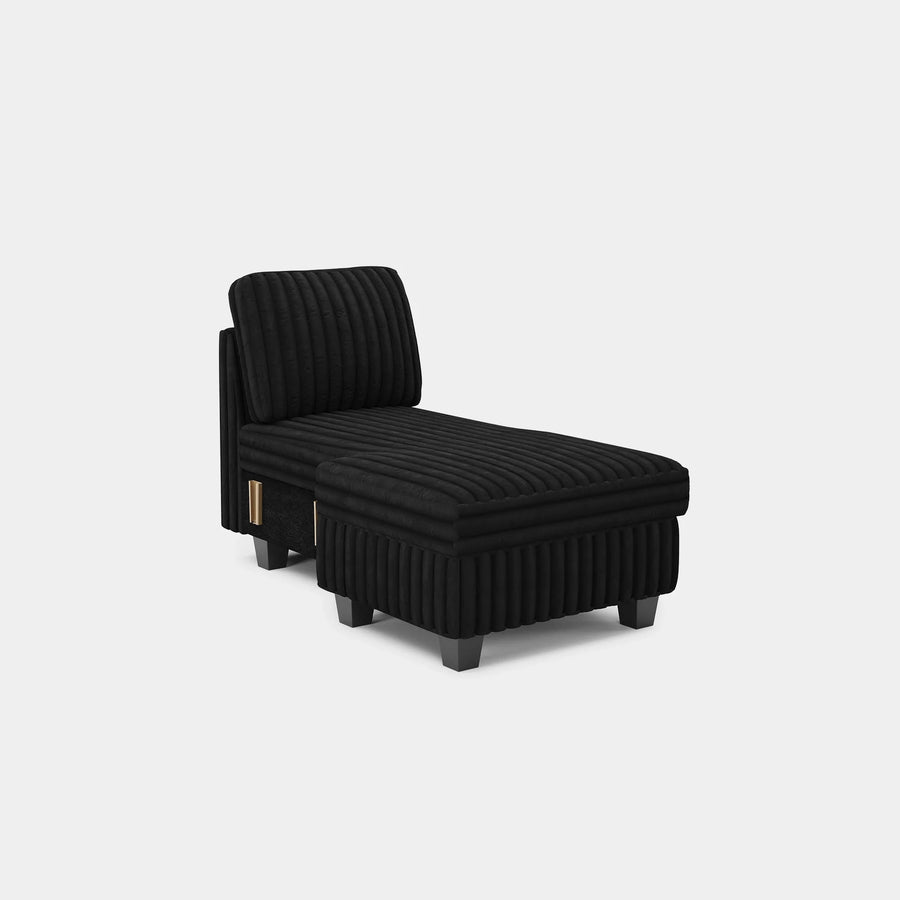 Piano-Black-/-Faux-Rabbit-Fur-Corduroy-Module-Armless-Left-Chaise