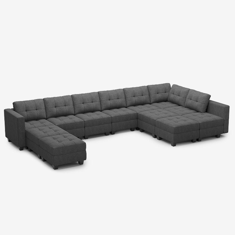 Belffin Modular Sofas 12 Seats + 10 Sides Modular Weave Sofa with Storage Seat