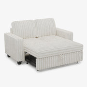 Plume Faux Rabbit Fur Pull-out Loveseat Sofa