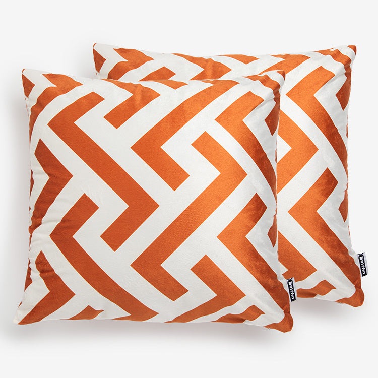 🎁 Belffin Fara Velvet Orange Throw Pillow - Set of 2 (100% off)