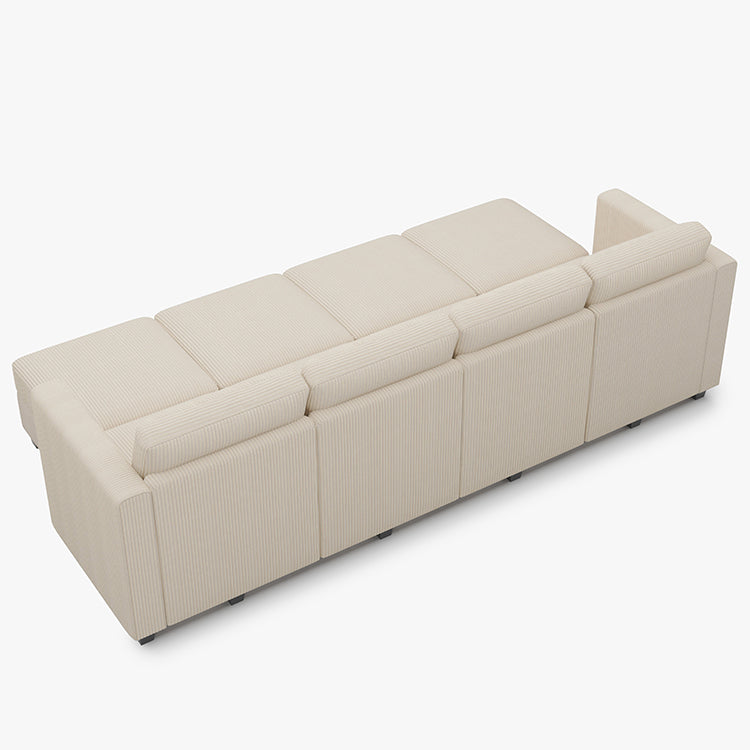 Belffin 8 Seats + 6 Sides Modular Corduroy Sleeper Sofa with Storage Seat