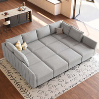 Cloud-Grey-/-Chenille-12-Seat-Pit-Sectional