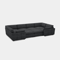Graphite-Grey-/-Chenille-8-Seat-Wraparound-Pit-Sectional