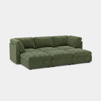 Olivewood-Green-/-Corduroy-6-Seat-Open-Pit-Sectional