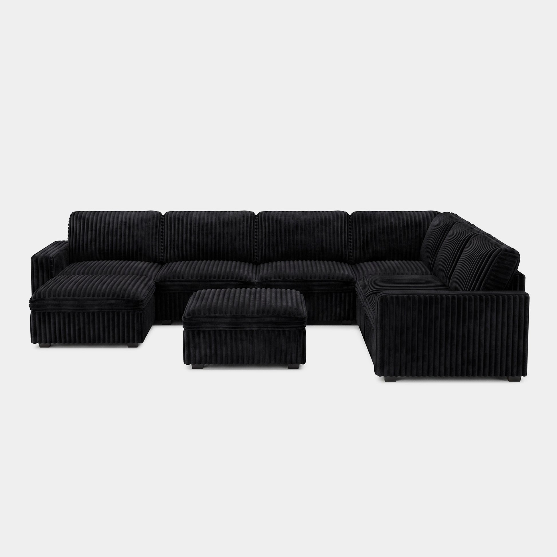 Obsidian-Black-/-Corduroy-8-Seat-U-Shaped-Sectional