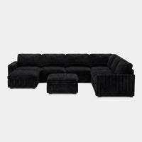 Onyx-Black-/-Corduroy-8-Seat-U-Shaped-Sectional