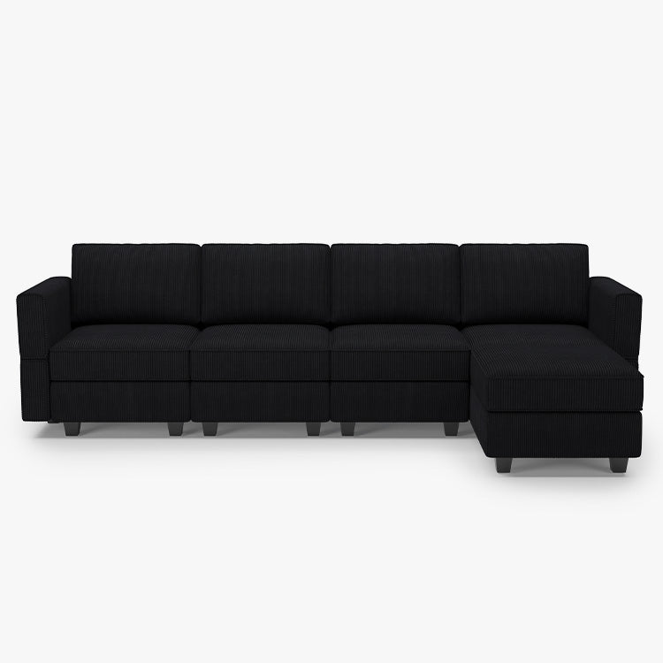 Belffin 4 Seats + 6 Sides Modular Wide Corduroy Sofa with Storage Seat