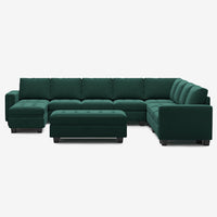 Myrtle-Green-/-Velvet-10-Seat-U-Shaped-Sectional-with-Return