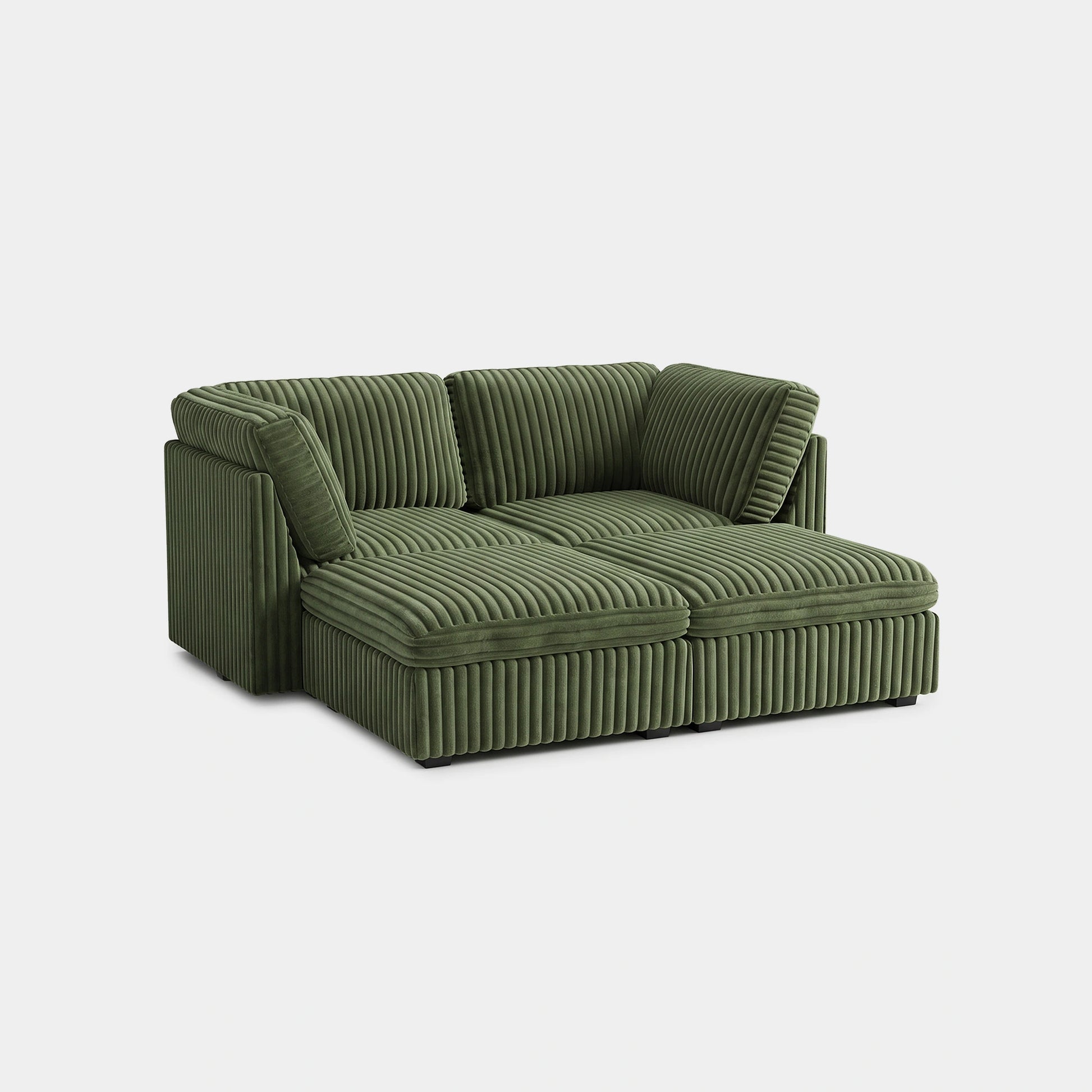 Olivewood-Green-/-Corduroy-4-Seat-Pit-Sectional
