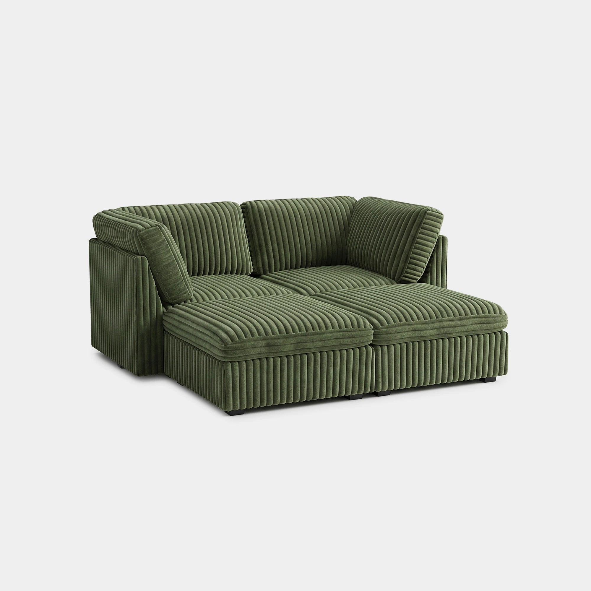 Olivewood-Green-/-Corduroy-4-Seat-Pit-Sectional