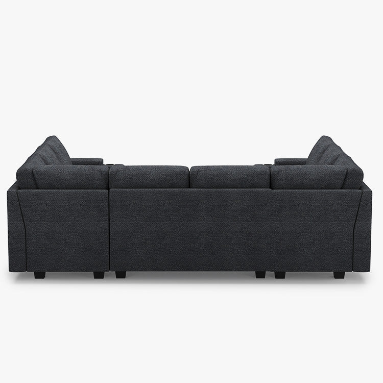 Belffin Modular 8 Seater Modular Chenille Sleeper Sofa