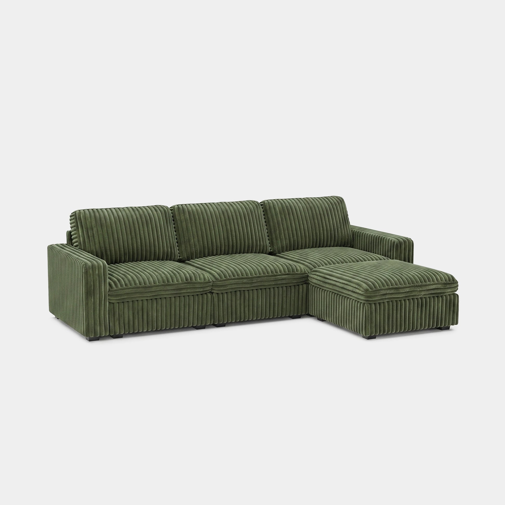 Olivewood-Green-/-Corduroy-4-Seat-L-Shaped-Sectional