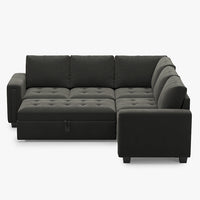 Iron-Grey-/-Velvet-5-Seat-L-Shaped-Pullout-Sectional