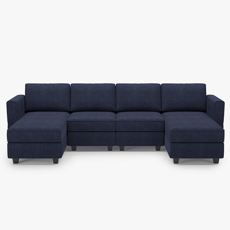 Belffin 6 Seats + 6 Sides Modular Corduroy Sofa with Storage Seat