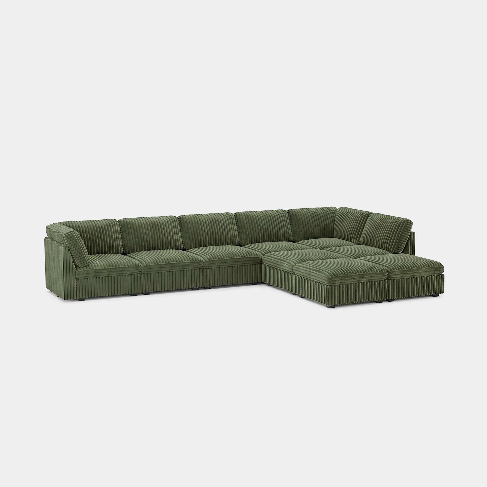 Olivewood-Green-/-Corduroy-9-Seat-L-Shaped-Sectional