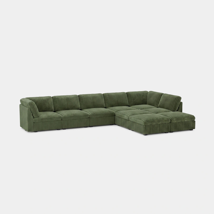 Olivewood-Green-/-Corduroy-9-Seat-L-Shaped-Sectional